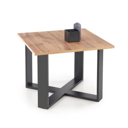 Table basse CROSS 67x50 cm noir/marron