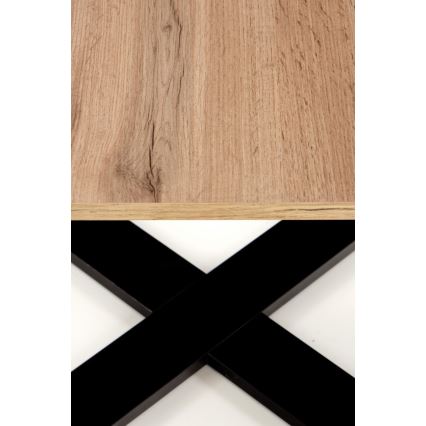 Table basse CROSS 67x50 cm noir/marron