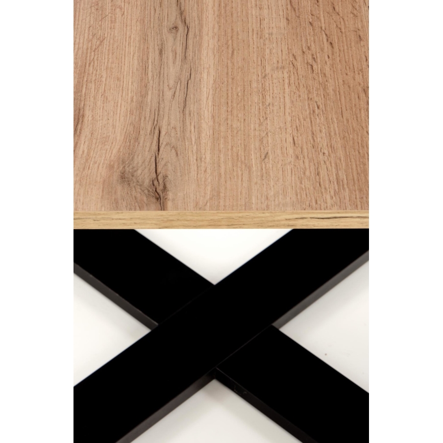 Table basse CROSS 67x50 cm noir/marron