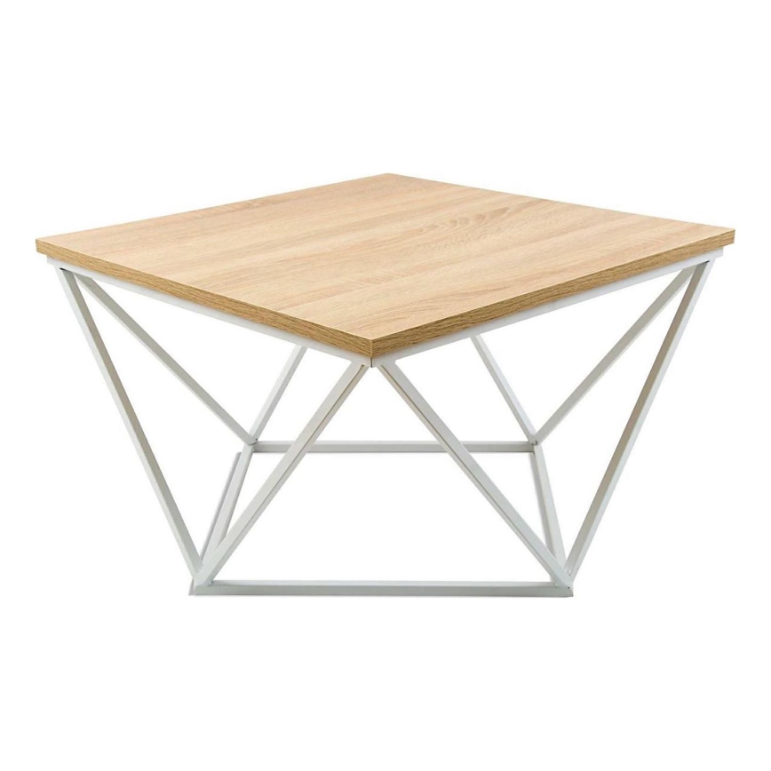 Table basse CURVED 60x60 cm blanc/beige