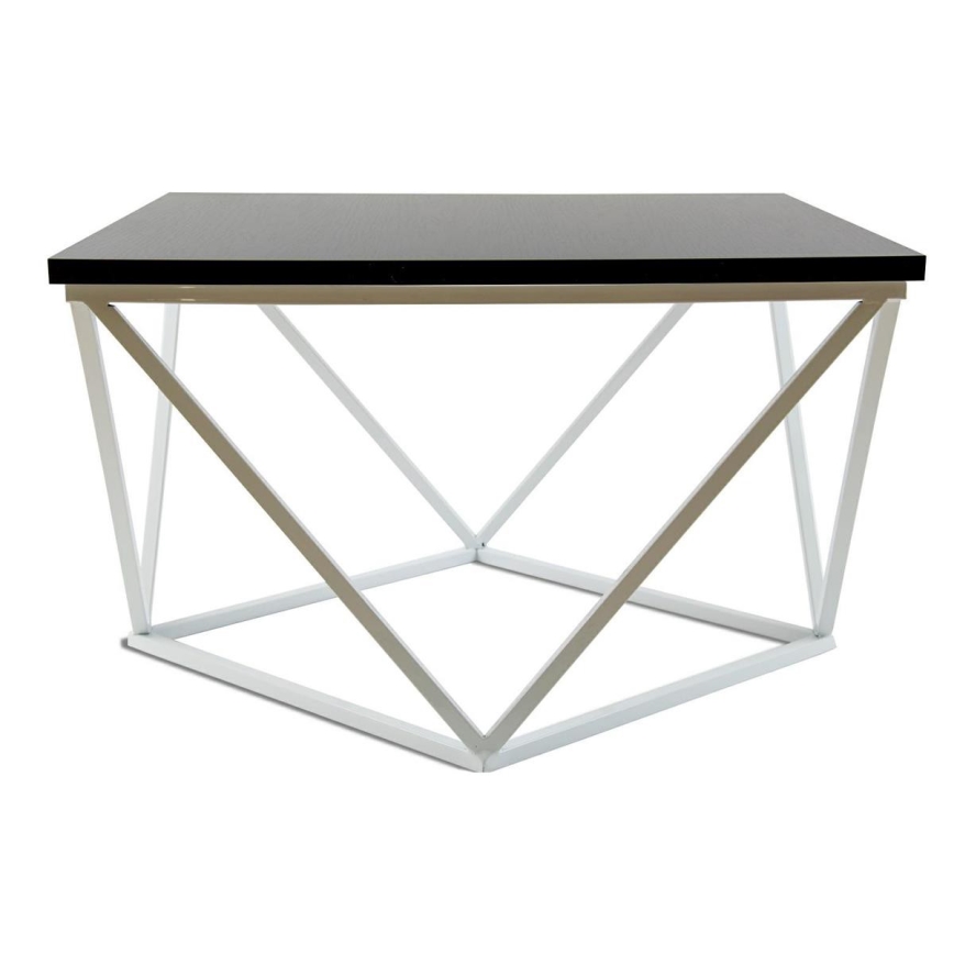 Table basse CURVED 60x60 cm blanc/noir