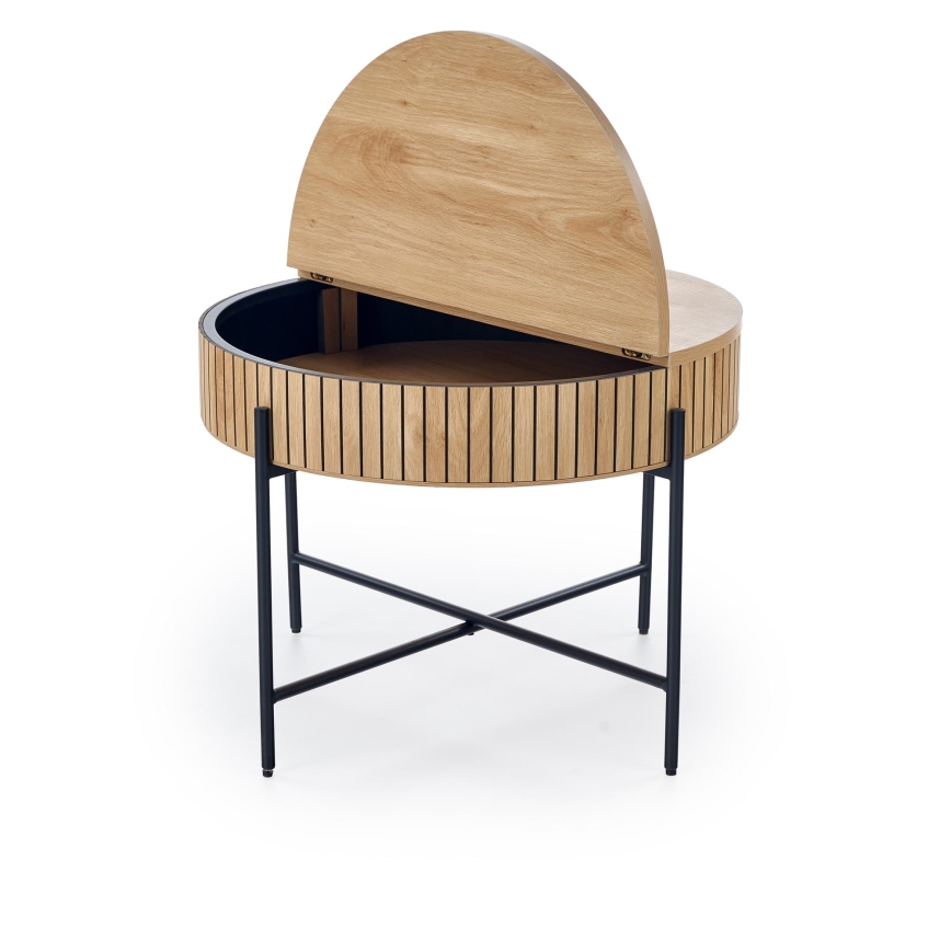 Table basse DANTE Ø 67 cm brun/noir