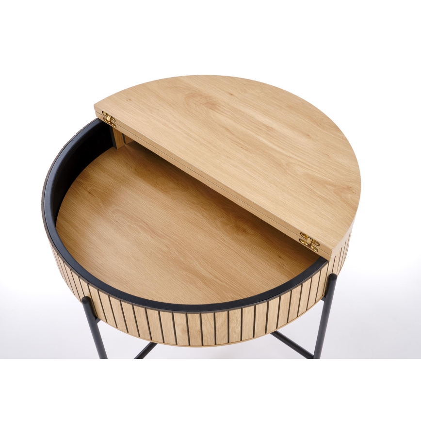 Table basse DANTE Ø 67 cm brun/noir
