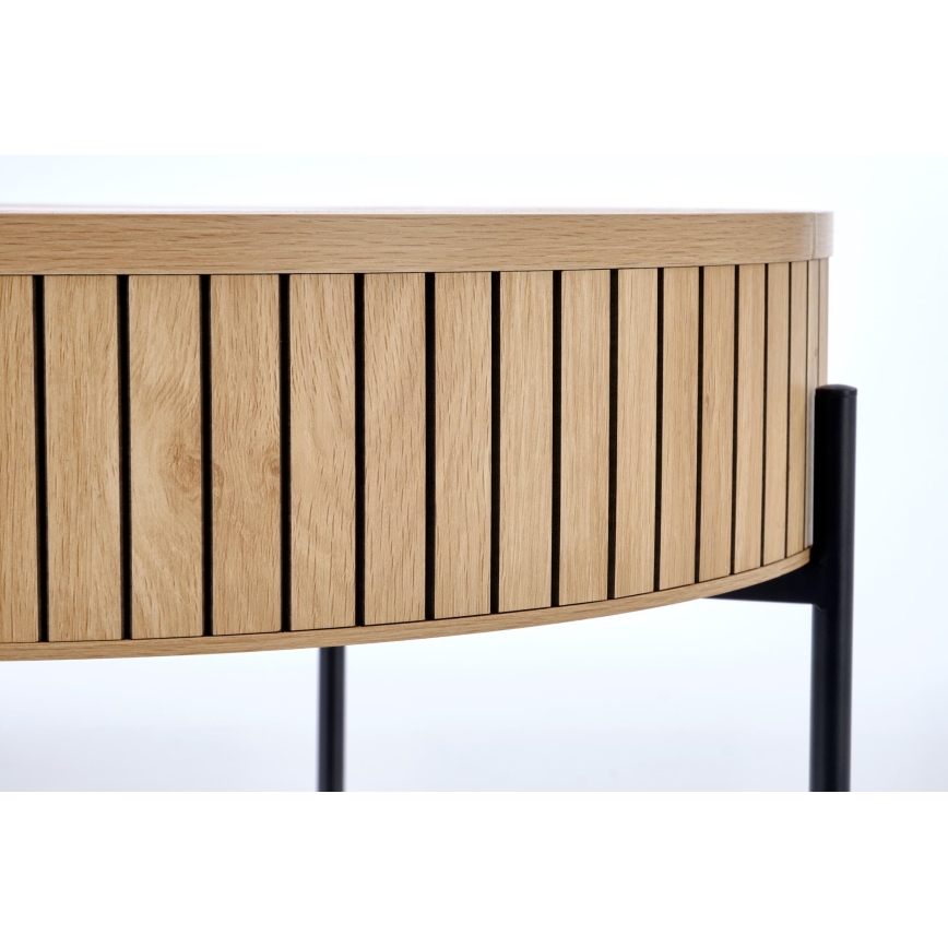 Table basse DANTE Ø 67 cm brun/noir