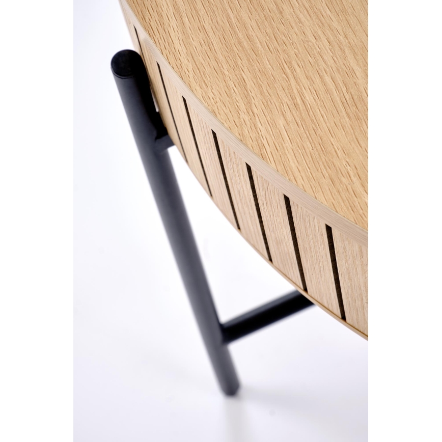 Table basse DANTE Ø 67 cm brun/noir