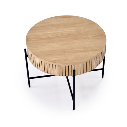 Table basse DANTE Ø 67 cm brun/noir