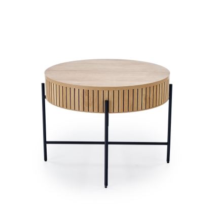 Table basse DANTE Ø 67 cm brun/noir