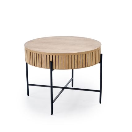 Table basse DANTE Ø 67 cm brun/noir