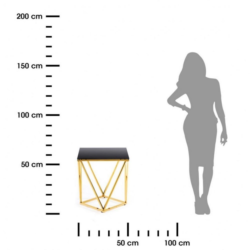 Table basse DIAMANTA 50x50 cm dorée/noire