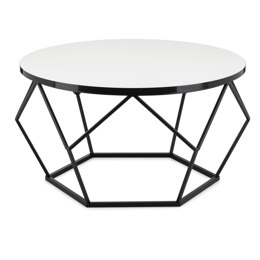 Table basse DIAMOND 40x70 cm blanc/noir