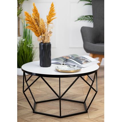 Table basse DIAMOND 40x70 cm blanc/noir