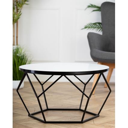 Table basse DIAMOND 40x70 cm blanc/noir
