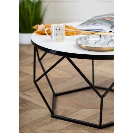Table basse DIAMOND 40x70 cm blanc/noir