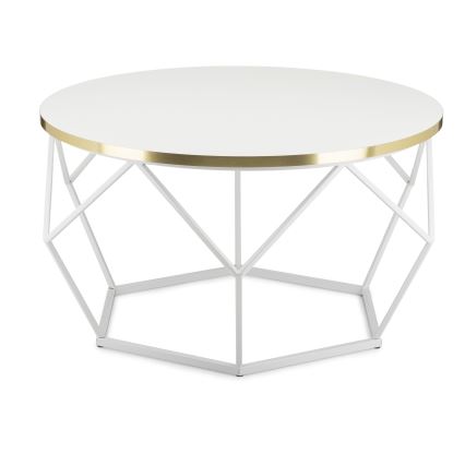 Table basse DIAMOND 40x70 cm doré/blanc