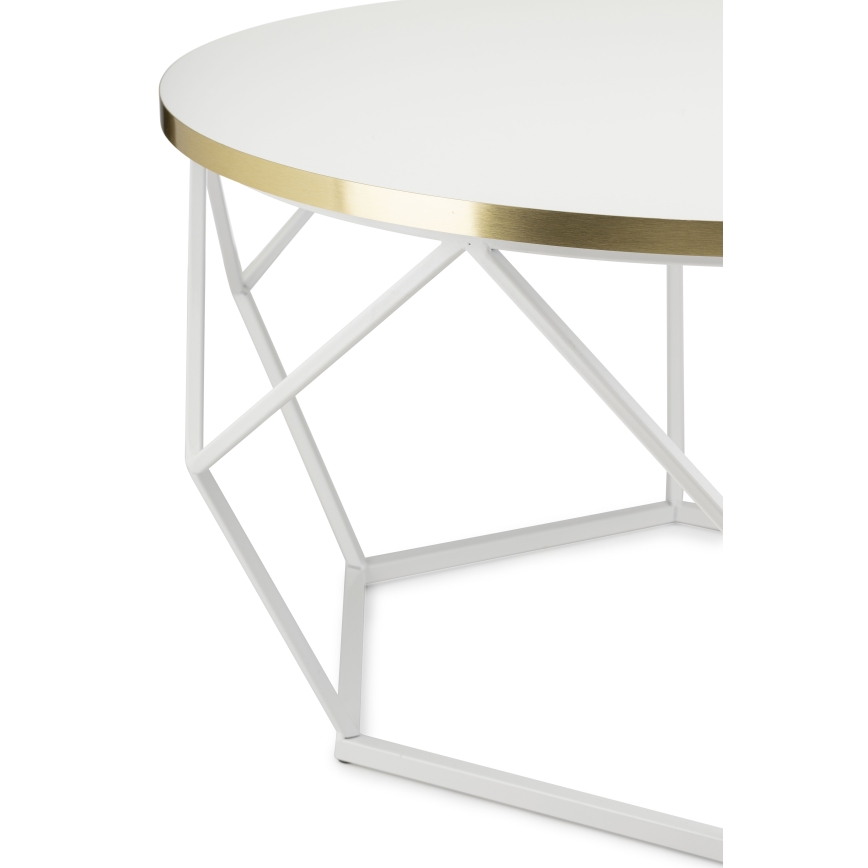 Table basse DIAMOND 40x70 cm doré/blanc