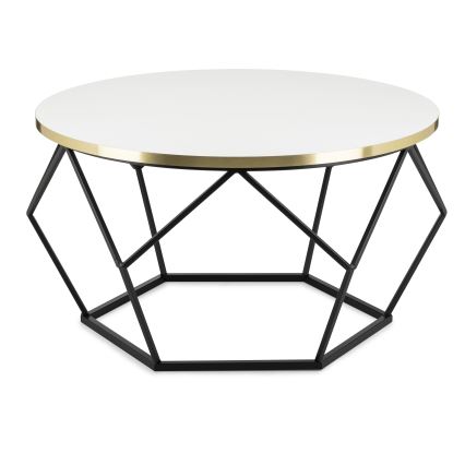 Table basse DIAMOND 40x70 cm doré/noir/blanc