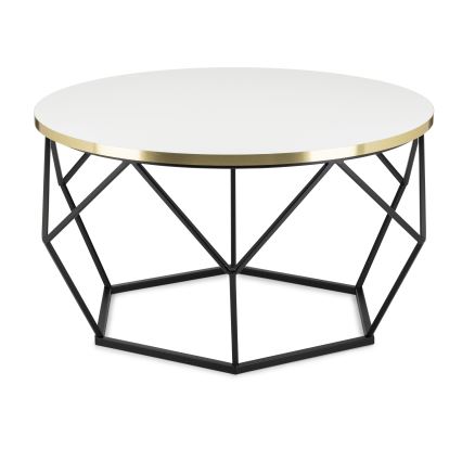 Table basse DIAMOND 40x70 cm doré/noir/blanc