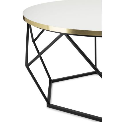 Table basse DIAMOND 40x70 cm doré/noir/blanc