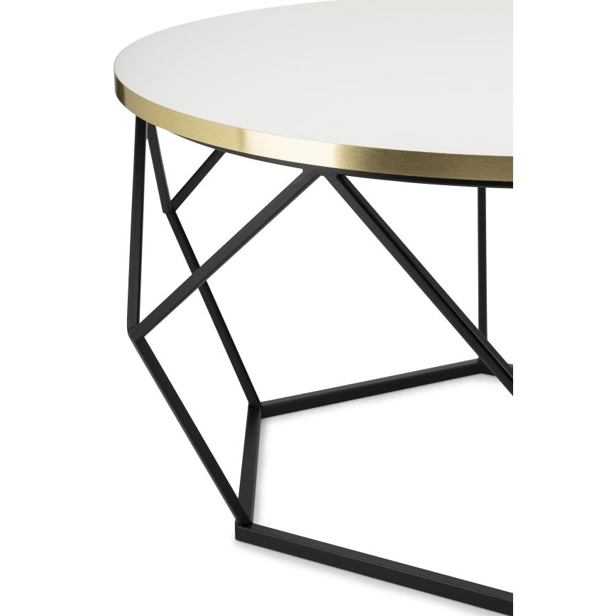 Table basse DIAMOND 40x70 cm doré/noir/blanc