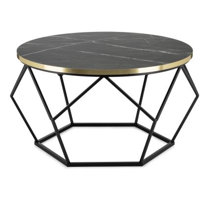 Table basse DIAMOND 40x70 cm noir/doré
