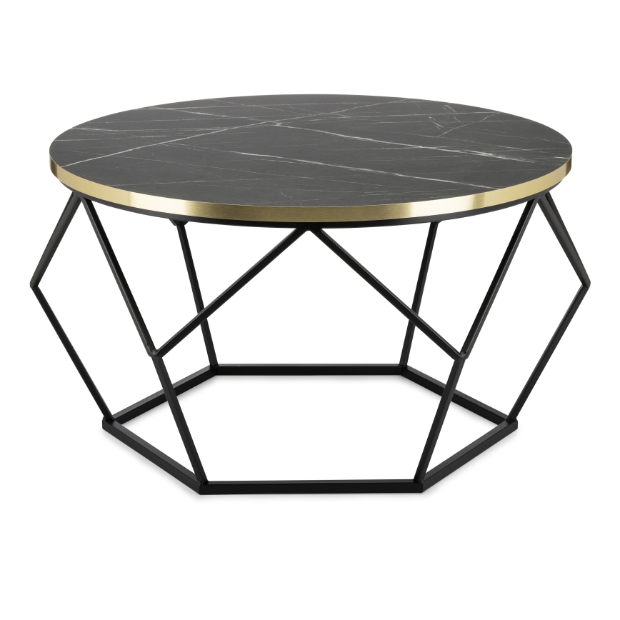 Table basse DIAMOND 40x70 cm noir/doré