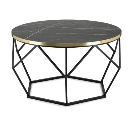 Table basse DIAMOND 40x70 cm noir/doré