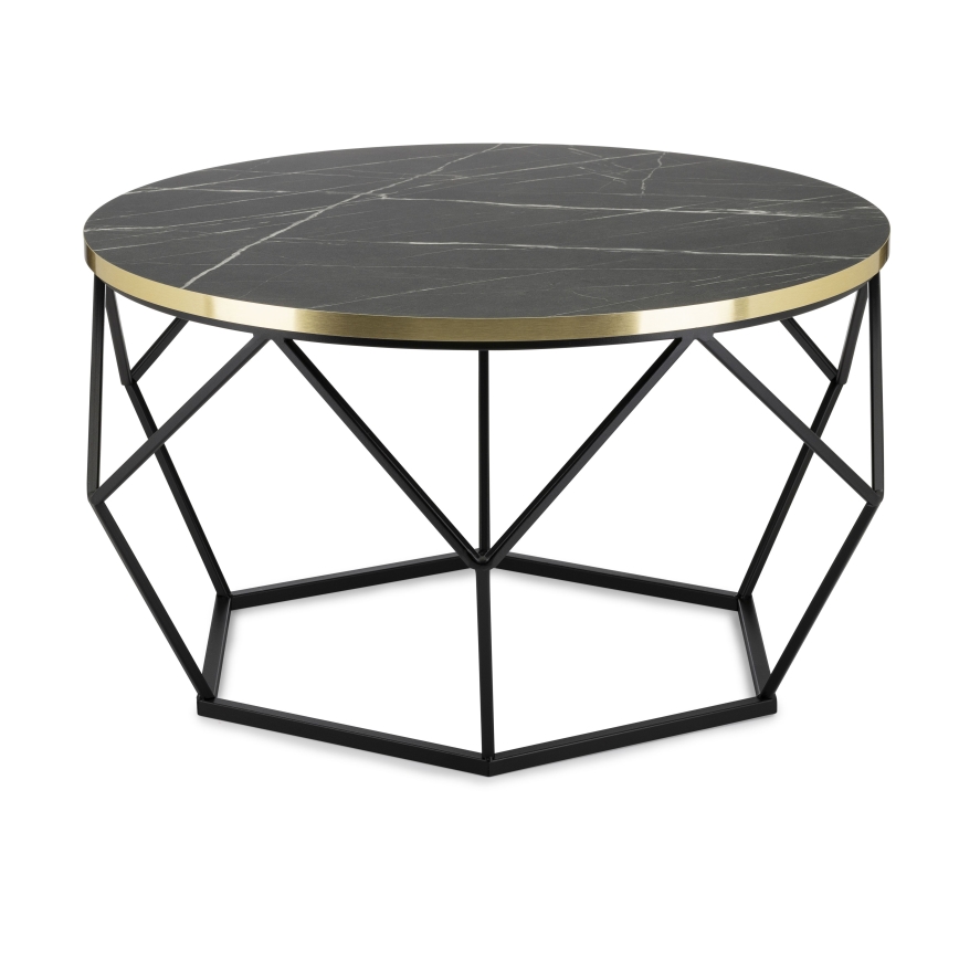 Table basse DIAMOND 40x70 cm noir/doré