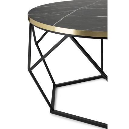 Table basse DIAMOND 40x70 cm noir/doré