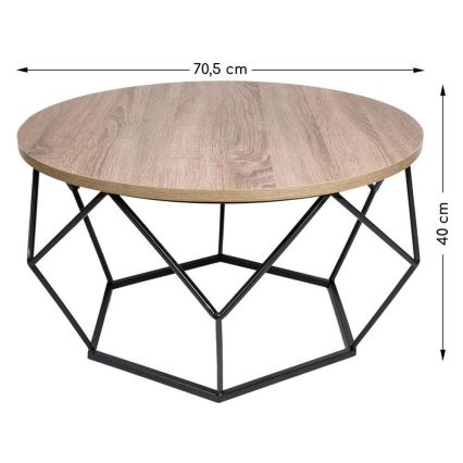 Table basse DIAMOND 40x70 cm noire/marron