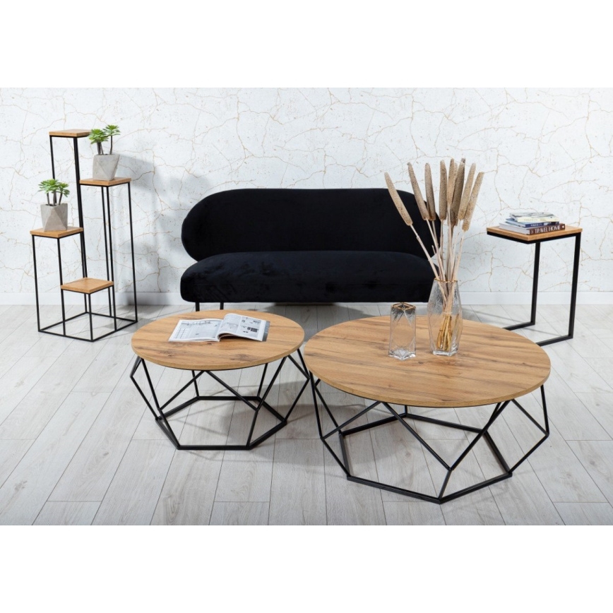 Table basse DIAMOND 40x70 cm noire/marron