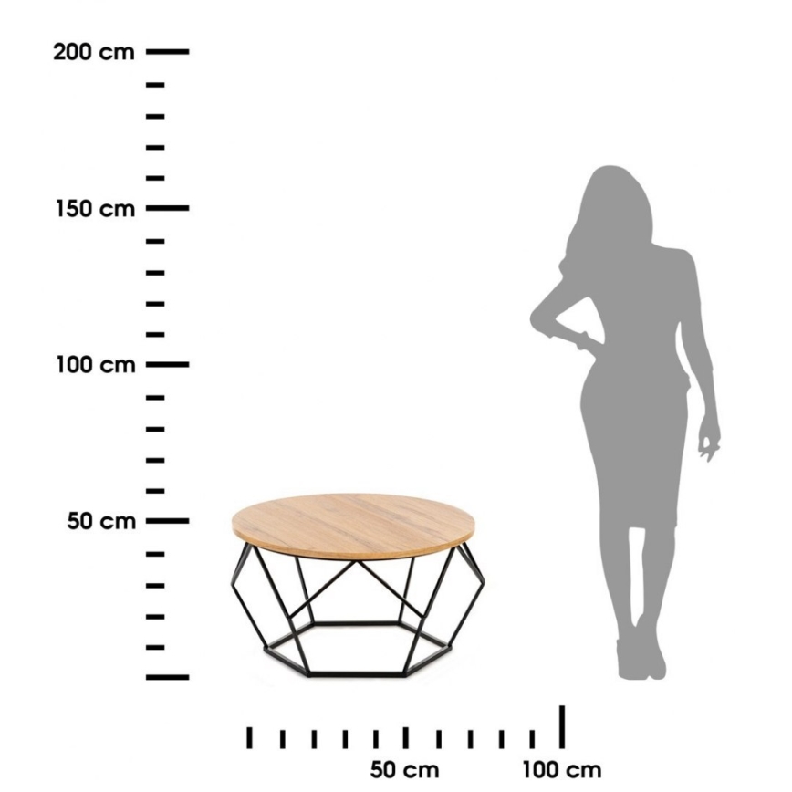 Table basse DIAMOND 40x70 cm noire/marron