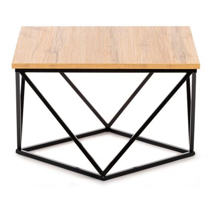 Table basse DIAMOND 60x60 cm noire/marron