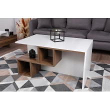 Table basse DILAY 52x100 cm marron/blanc