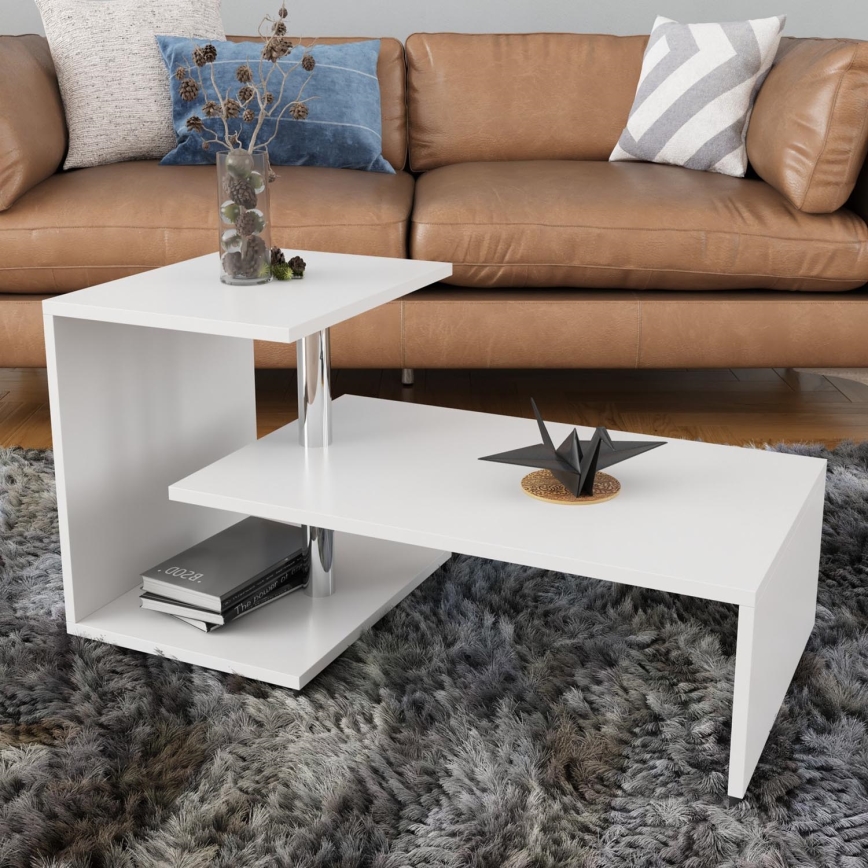 Table basse DILEK 46x100 cm blanche