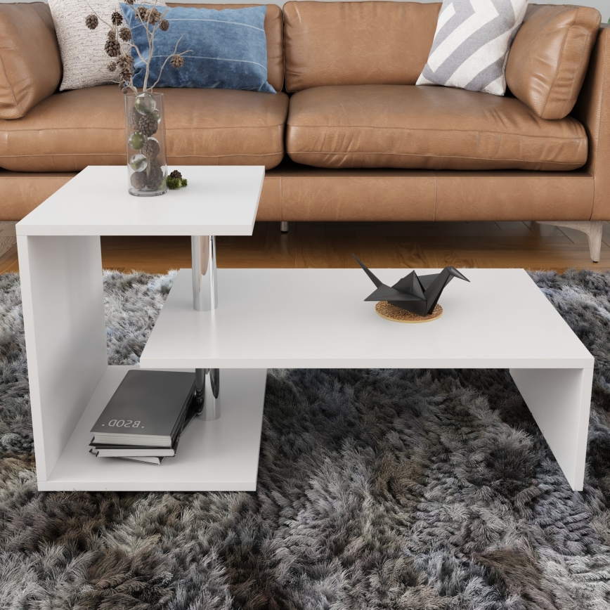 Table basse DILEK 46x100 cm blanche