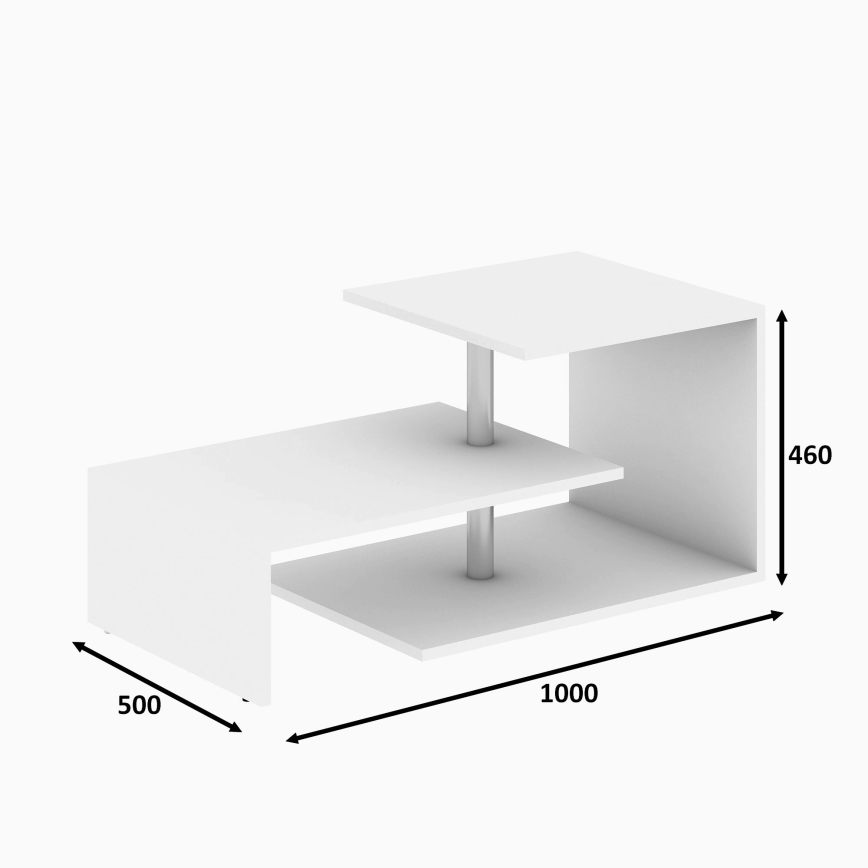 Table basse DILEK 46x100 cm blanche
