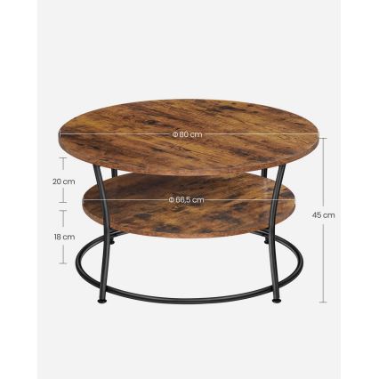 Table basse ELDUR brun/noir