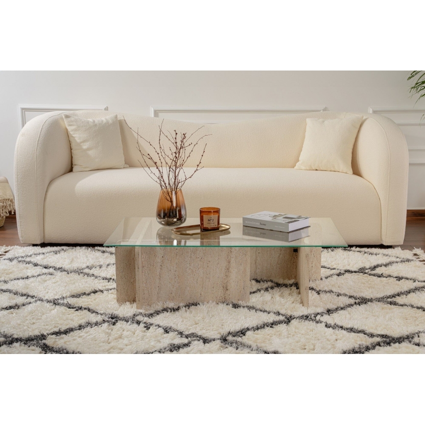 Table basse ESCAPE 105x65 cm beige/transparent