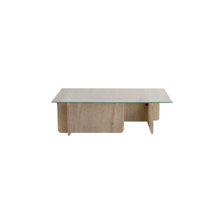 Table basse ESCAPE 105x65 cm beige/transparent