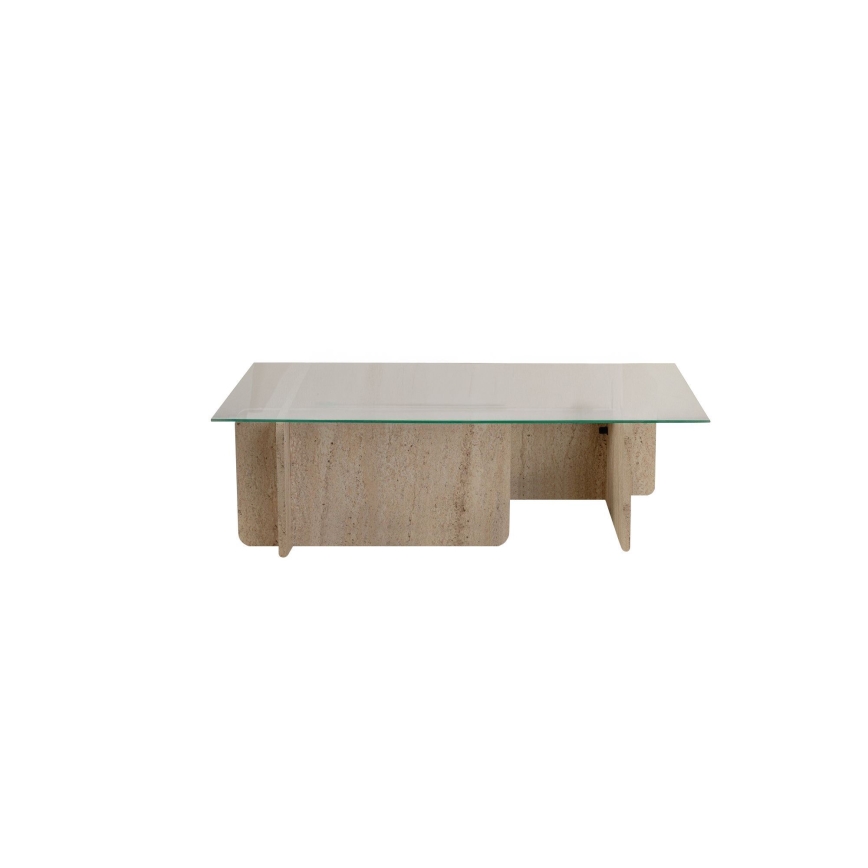 Table basse ESCAPE 105x65 cm beige/transparent