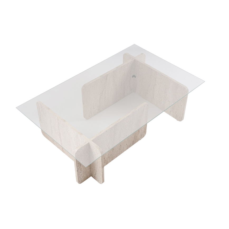 Table basse ESCAPE 105x65 cm beige/transparent