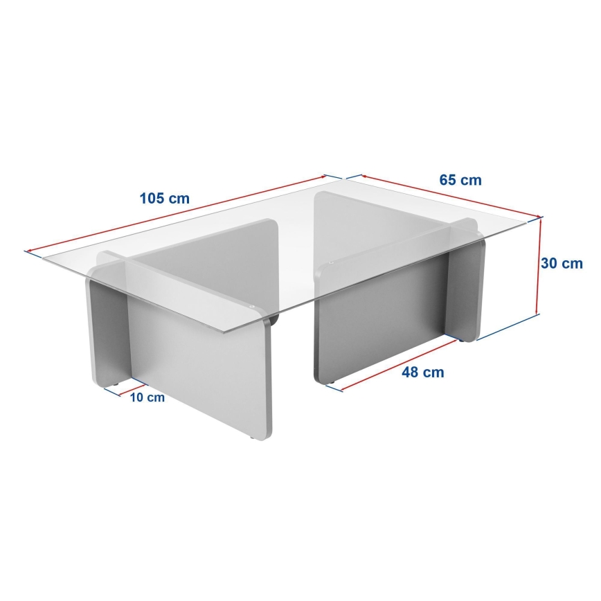 Table basse ESCAPE 105x65 cm beige/transparent