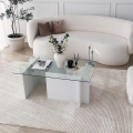 Table basse ESCAPE 40x105 cm blanc/transparent