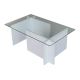 Table basse ESCAPE 40x105 cm blanc/transparent