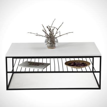 Table basse ETNA 43x95 cm blanche/noire