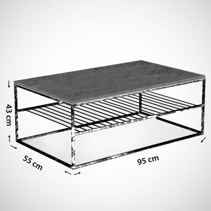 Table basse ETNA 43x95 cm noire