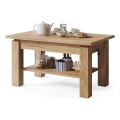 Table basse extensible avec étagère ADONIS 110/150x68 cm, finition chêne craft