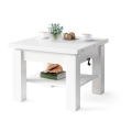 Table basse extensible avec plateau relevable CALEB 75/150 x 75 cm blanche