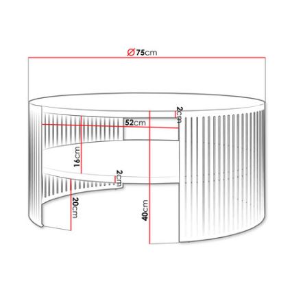 Table basse FIKOLI 40x75 cm noir/blanc