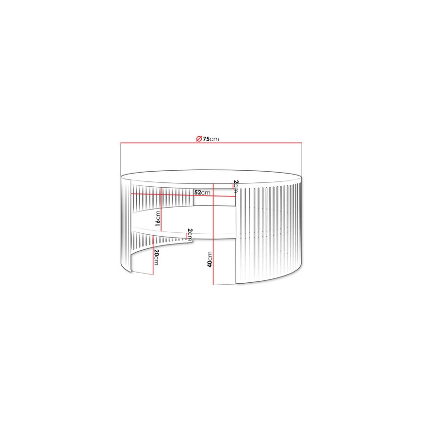 Table basse FIKOLI 40x75 cm noir/blanc